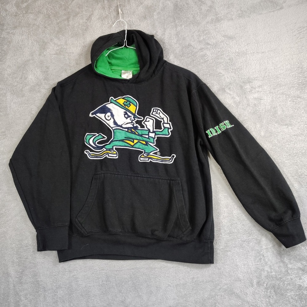 Notre Dame Fighting Irish Hoodie Mens M Black Fleece‎ Pullover Sweatshirt